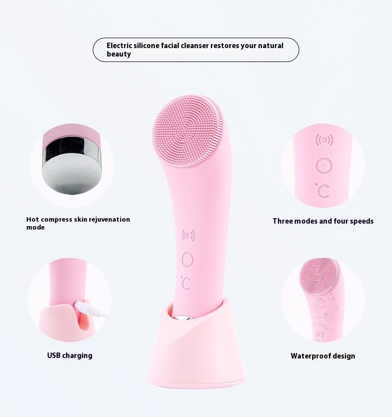 Warm Silicone Facial Brush for Spa-Like Daily Cleansing